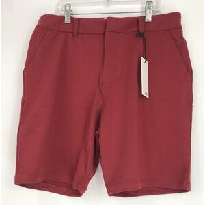Swet Tailor Mens Everyday Chino Zipper Fly Shorts Size 30 Soft‎ Burgundy Comfy